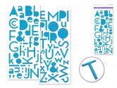 Forever In Time Puffy Font Stickers 2/pkg - Aqua Blue