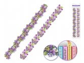 Forever In Time Borders 12" w/Gems & Glitter-Butterfly/Pansies