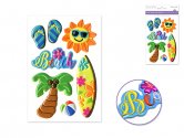 Forever In Time 3D Puffy Embossed Stickers - Beach