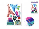 Forever In Time 3D Puffy Embossed Stickers - Travel