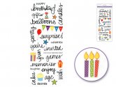 Forever In Time Clear Stickers - Happy Birthday