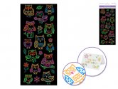 Forever In Time Glitter Neon Stickers - Owls