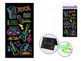 Forever In Time Puffy Neon Stickers - Rock