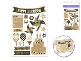 Forever In Time Vintage Kraft Stickers - Happy Birthday