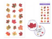 Forever In Time Clear PET Stickers w/Glitter - Maple Leaves