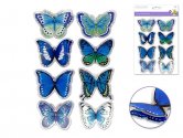 Forever In Time 3D Pop-Ups Foil Butterflies 8pc - Shades of Blue