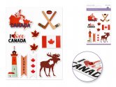 Forever In Time Handmade Glitter 3D Stickers - I Love Canada