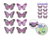 Forever In Time Handmade 3D Glitter Butterfly Stickers - Purple