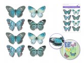 Forever In Time Handmade 3D Glitter Butterfly Stickers - Blue