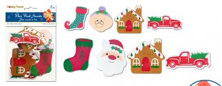Holiday Trendz Mini Wood Accents 8 pc - Santa/Stockings