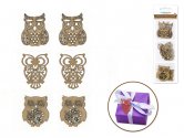 Craft Medley Laser Cut Ornate Wood Shapes 6 pc - Owl
