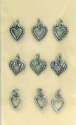 Embellishment Charms - Antique Hearts (9)