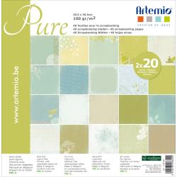 Artemio Single-Sided Paper Pad 12\"X12\" 40/Pkg - Pure