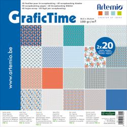 Artemio Single-Sided Paper Pad 12"X12" 40/Pkg - Grafic Time