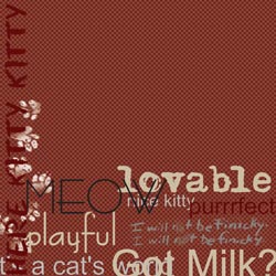 Paper House Scrapbooking Paper 12\" x 12\" - Meow Words