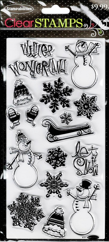 Stampabilities Clear Stamps 4\"x8\" - Winter Snowmen