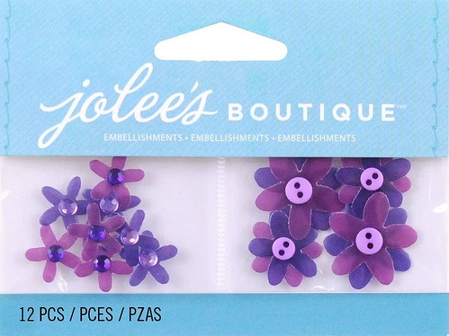 Jolee\'s Boutique Small-Dk Purple Flowers & Button Centers