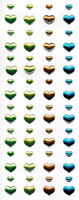 Sticko Classic Stickers Epoxy-Shimmering Spring Hearts