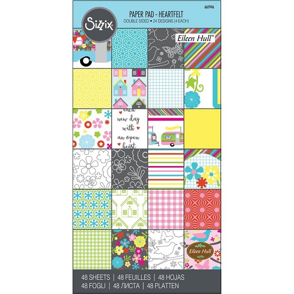 Sizzix 6"X12" Cardstock Pad By Eileen Hull 48/Pkg