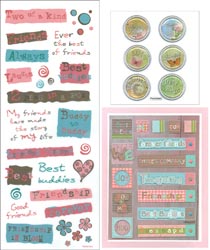 Coordinating Embellishments 3 Sheets/Pkg - Friends