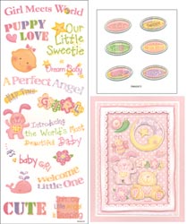 Coordinating Embellishments 3 Sheets/Pkg - Baby Girl