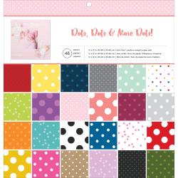 American Crafts Single-Sided Paper Pad 12\"X12\" 48/Pkg Dots & Mor
