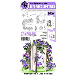 Art Impressions Mini TryFolds Stamp & Die Set Celebrate Spring