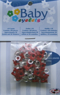 Baby Eyelets 1/8"-Red Trains