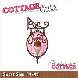 CottageCutz Die 4"X4" - Sweet Sign