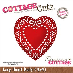 CottageCutz Die 4\"X4\" - Lacy Heart Doily