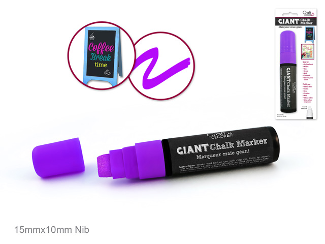 Craft Decor: Chalk-It-Up 15mm Giant Marker - Neon Purple
