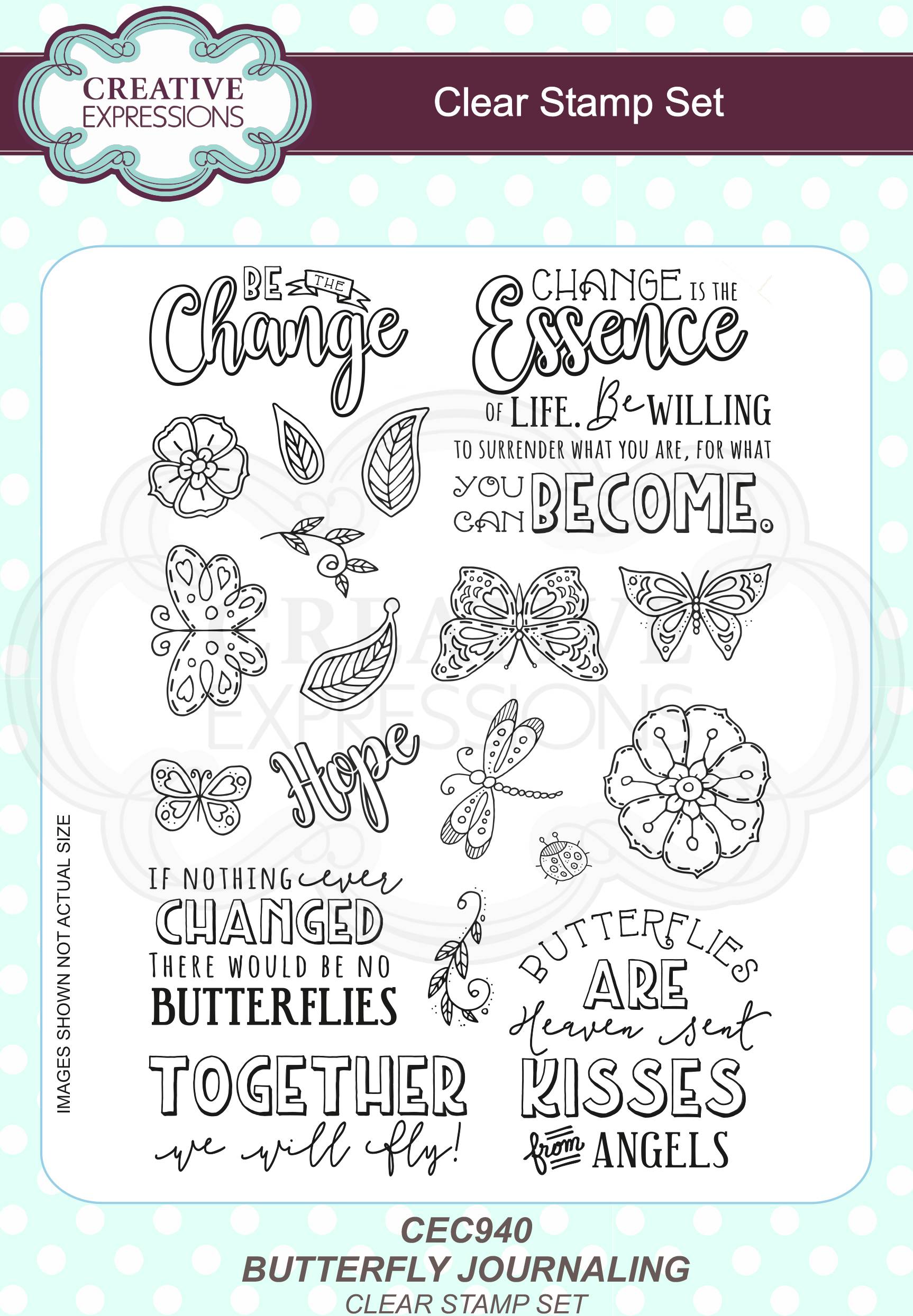 Creative Expressions Butterfly Journaling Clear Stamp Set