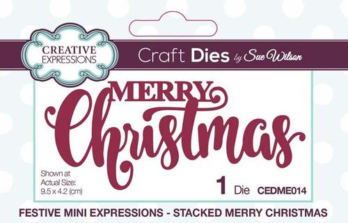 Sue Wilson Mini Expressions Collection Stacked Merry Christmas