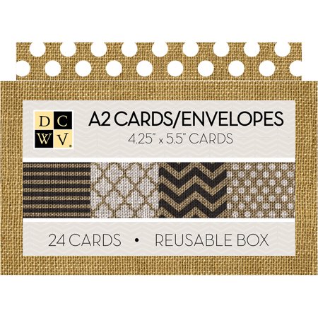 DCWV Boxed A2 Cards W/Envelopes (4.375"X5.75") Printed Burlap 24