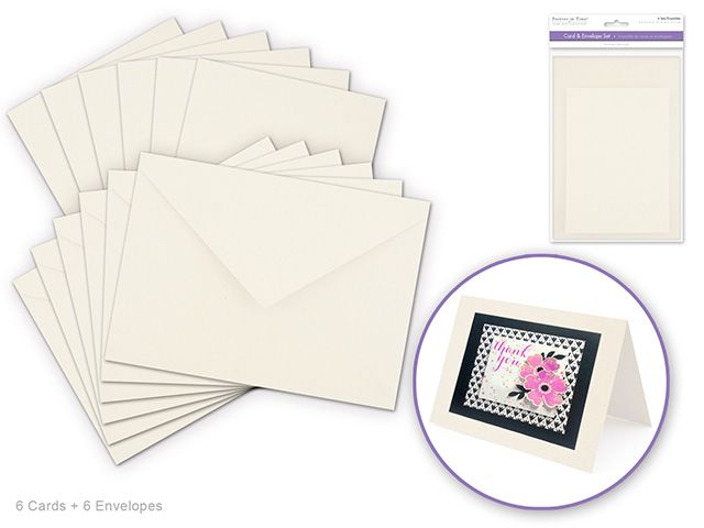 Forever in Time Card & Envelope Sets 6x 4.5\"x6\" - Cream