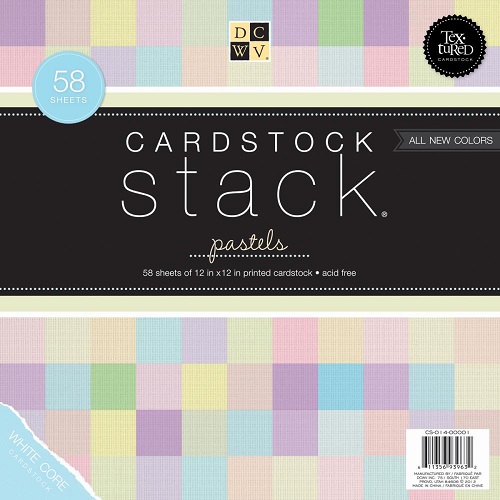 DCWV Cardstock Stack Textured Pastels 12\" x 12\" - 58 sheets.