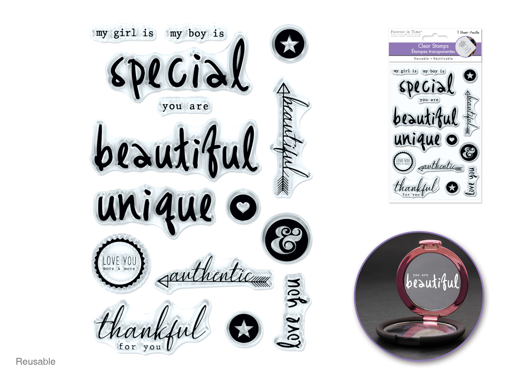 Forever in Time Clear Stamps 4.3\"x6.3\" - You Are Unique
