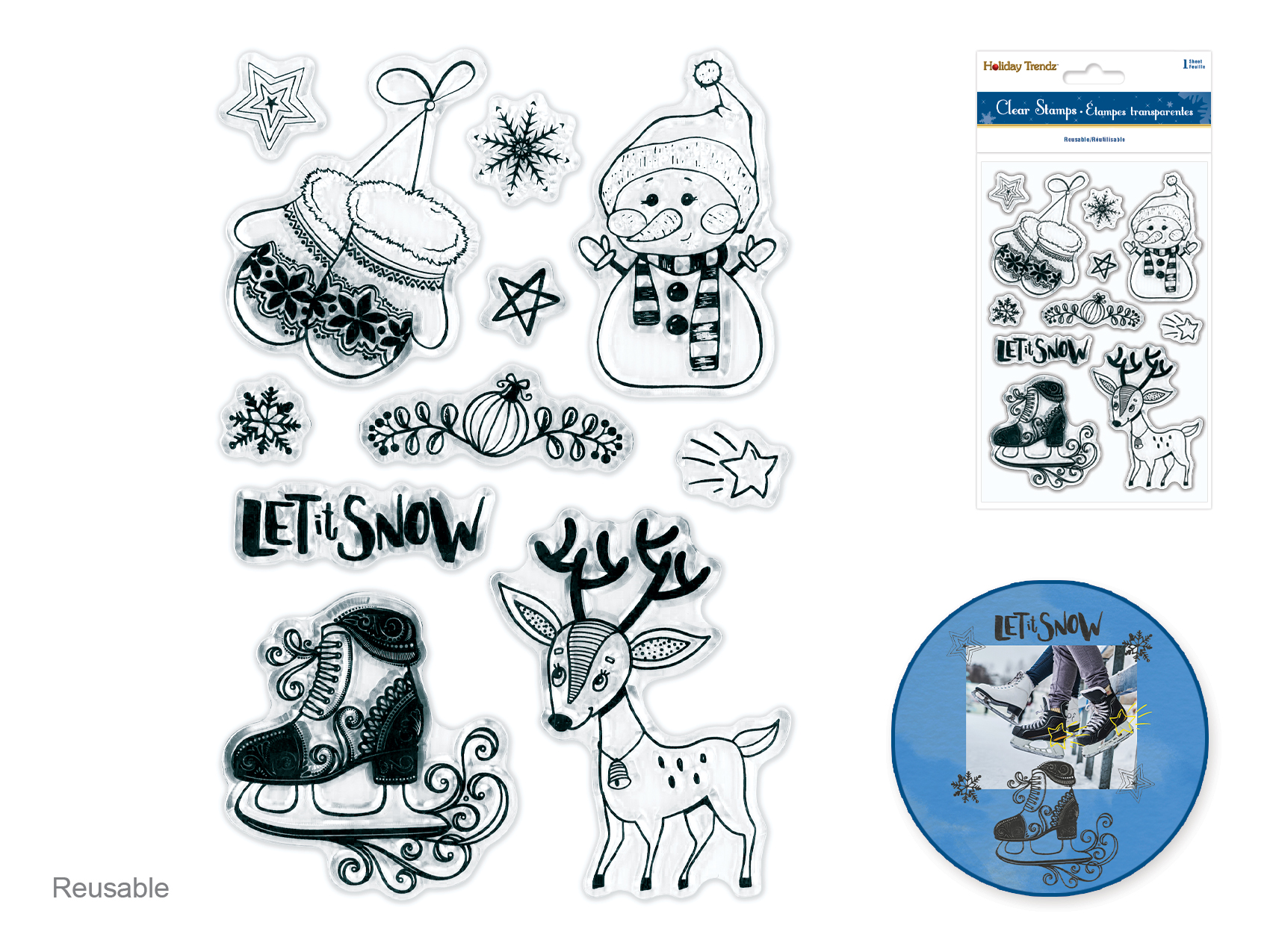 Forever in Time Holiday Trendz Clear Stamps - Let It Snow
