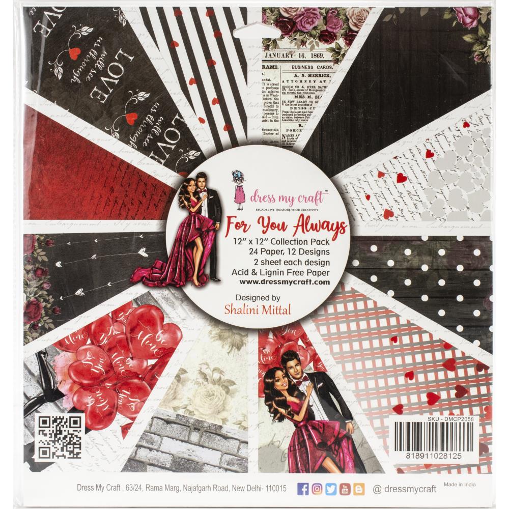 Dress My Craft Paper Pad 12\"X12\" 24/Pkg For You Always