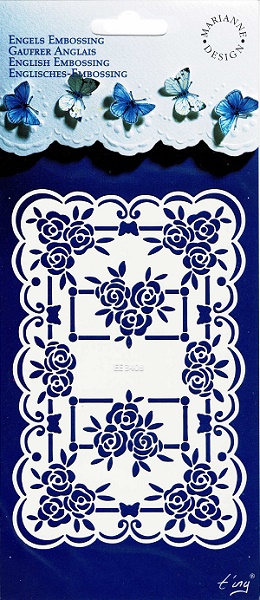 Marianne Design English Lace Embossing Stencil - Roses