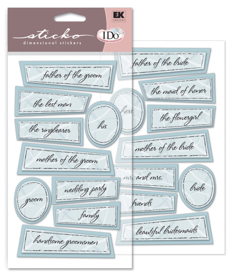 Sticko Dimensional Wedding - Wedding Party Caption Flair