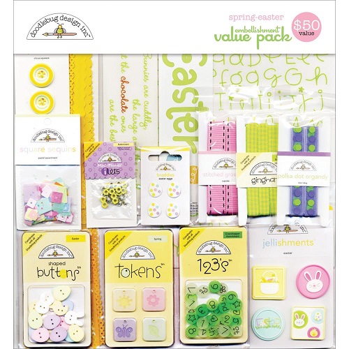 Doodlebug Embellishment Value Pack - Spring Easter