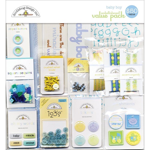 Doodlebug Embellishment Value Pack - Baby Boy