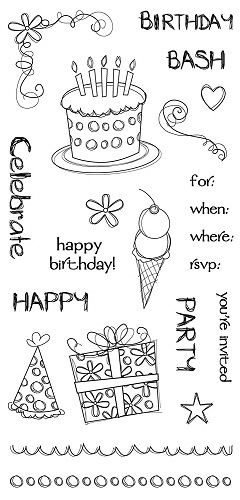 Fiskars Clear Stamps - Birthday Party