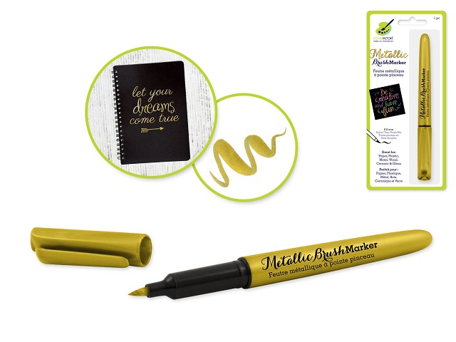 Color Factory Metallic Brush Marker Permanent 6.8mm - Gold