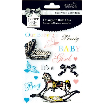 Grant Studios Paper Chic Designer Rub-Ons - Baby