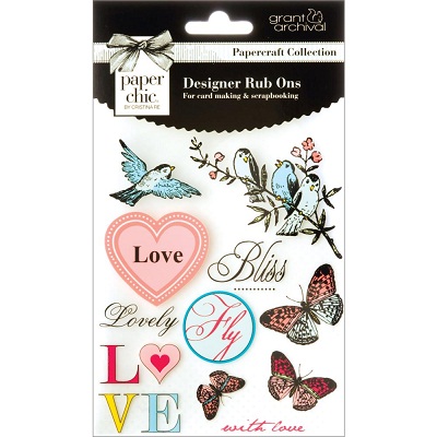 Grant Studios Paper Chic Designer Rub-Ons - Love