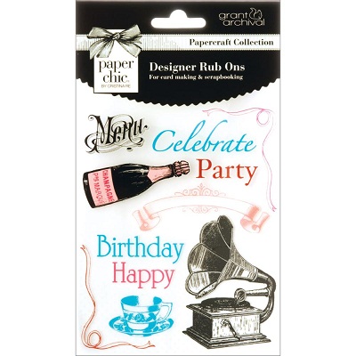 Grant Studios Paper Chic Designer Rub-Ons - Party