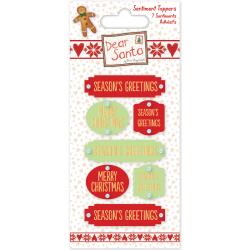 Trimcraft Helz Santa Adhesive Toppers 7/Pkg