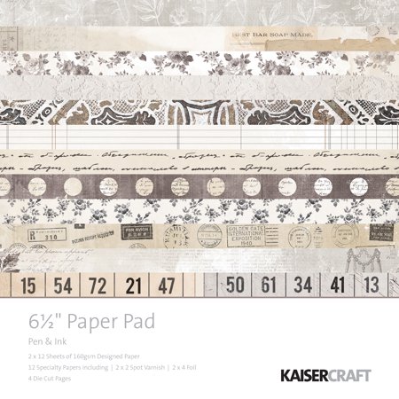 Kaisercraft 6.5" Paper Pad - Pen & Ink